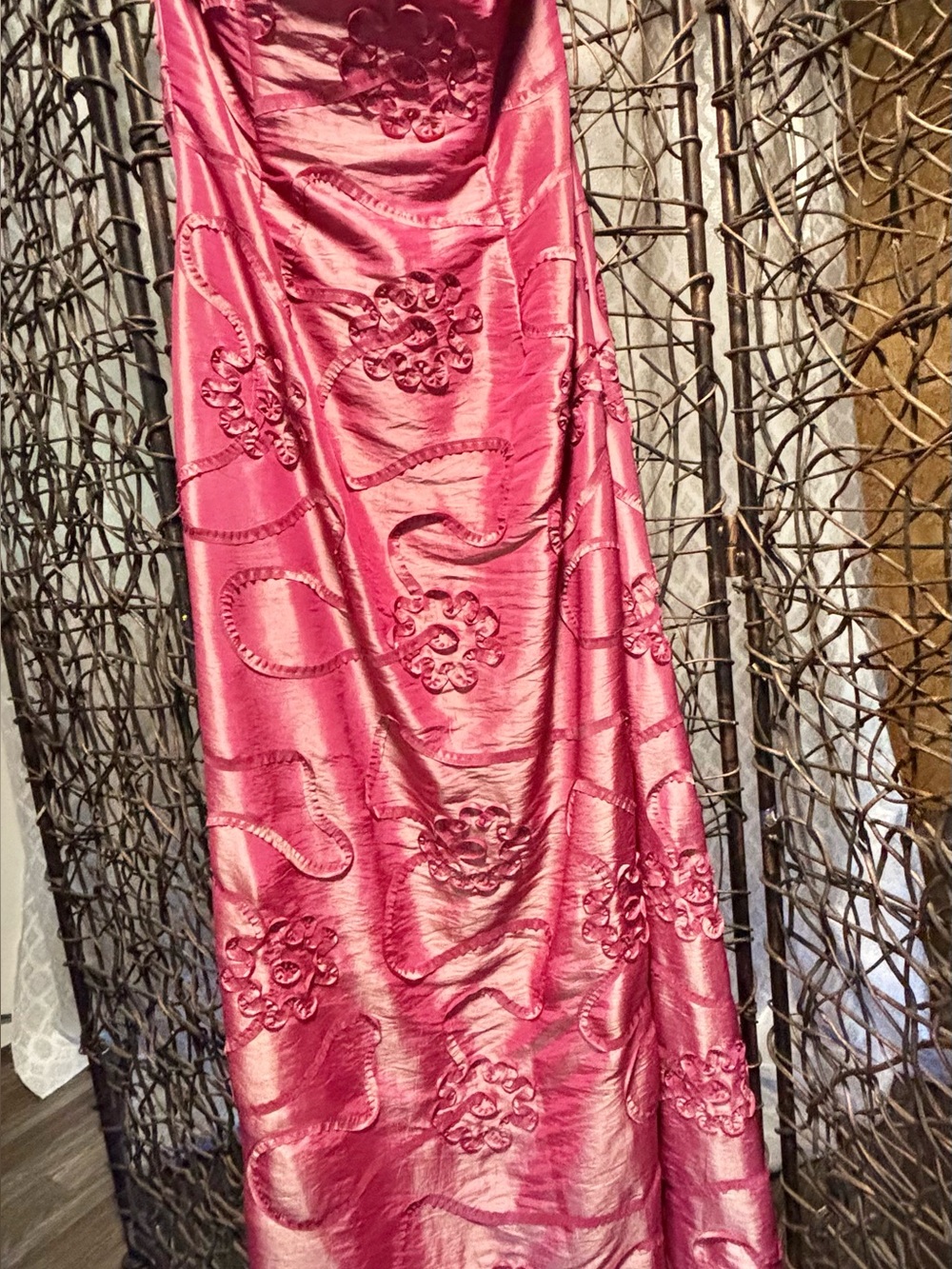 Jessica McClintock Pink Floral Embroidered Prom Gown